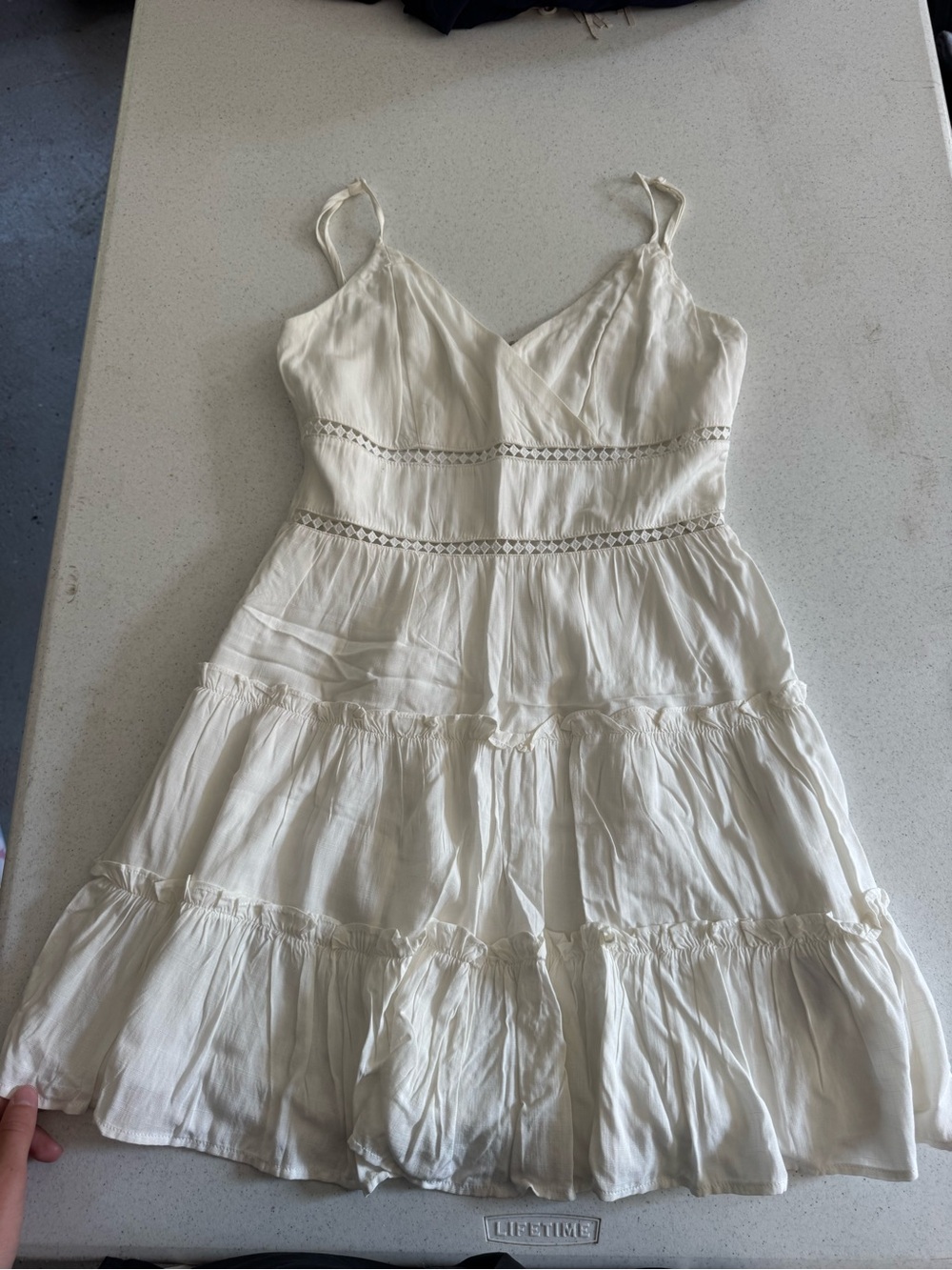 Altar'd State Cream Tiered Eyelet Sundress
